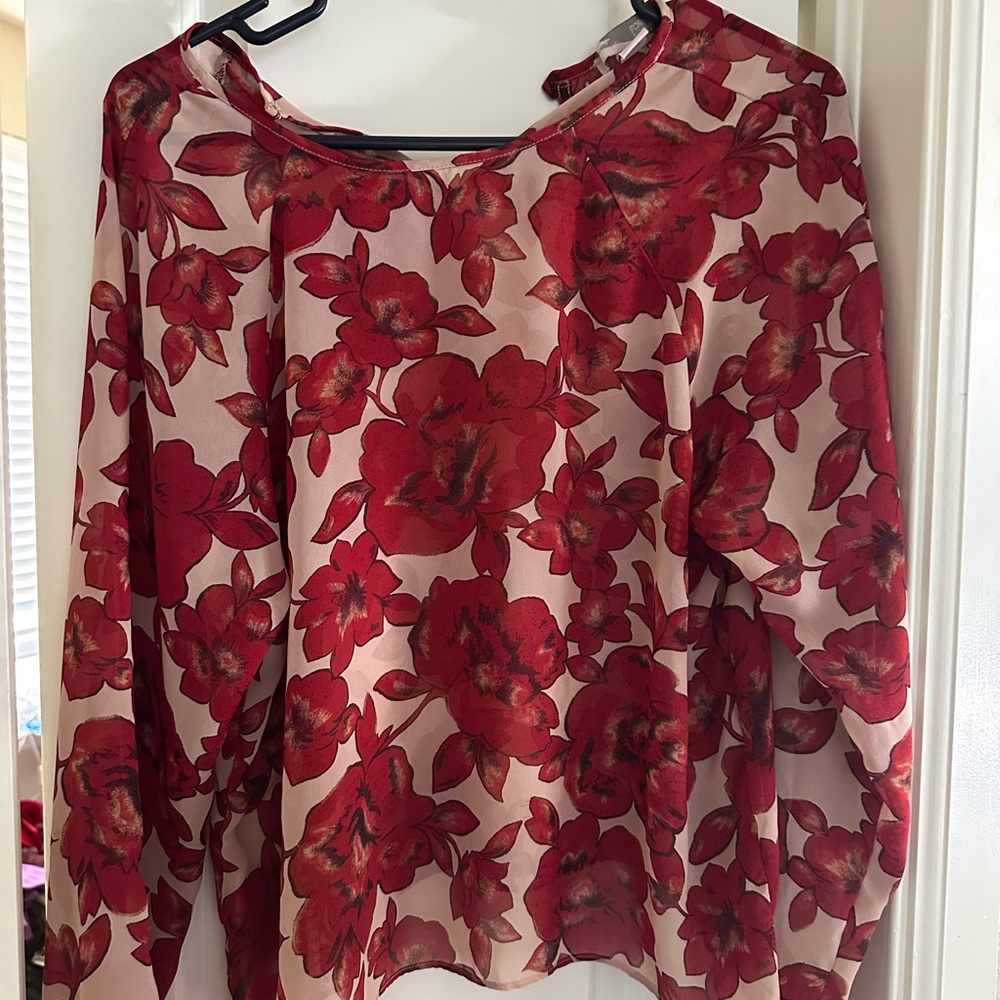 Floral Red Women's Top